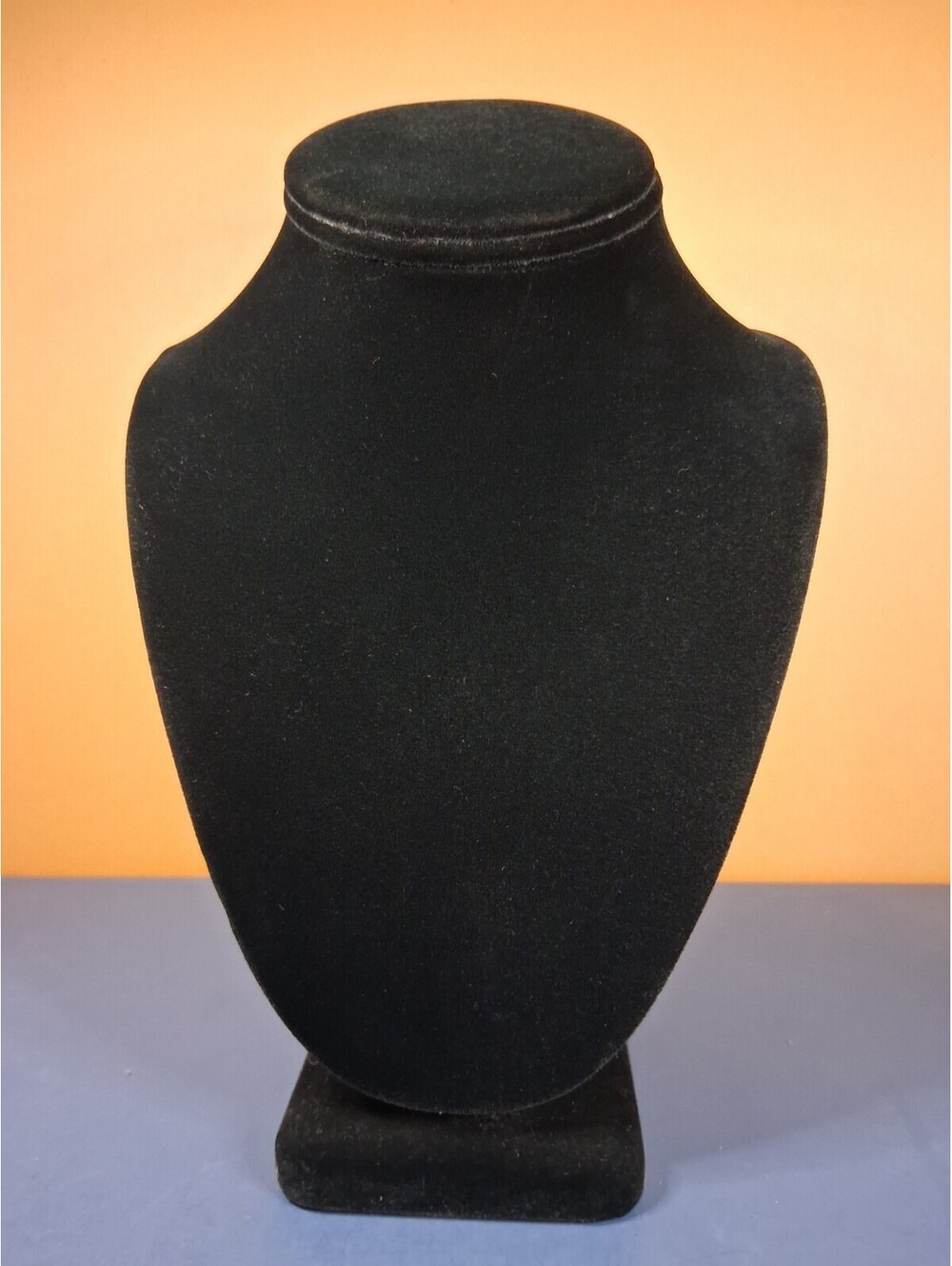 10" Black Velvet Necklace Display Stand Jewelery Bust With Clips And Loop